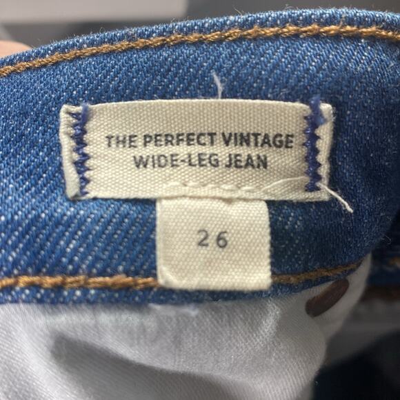Madewell The Perfect Vintage Wide Leg Raw Hem Jeans Women's 26 - Picture 7 of 9
